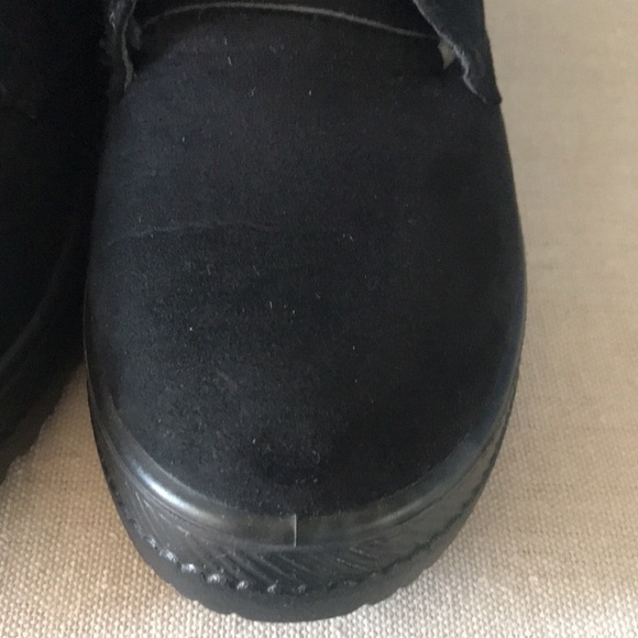 NWOT E03 black faux suede and white faux fur lace up combat boots size 42/10 - Picture 5 of 13